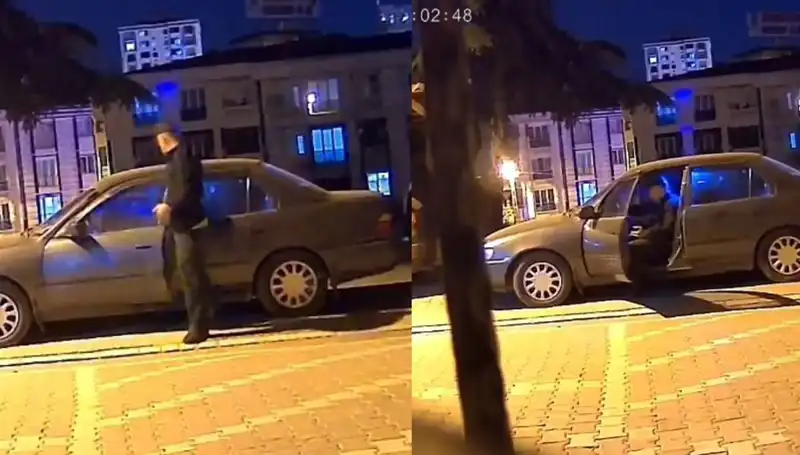 Park Halindeki Otomobili Saniyeler İçinde Çalan Hırsız Kameralara Yansıdı